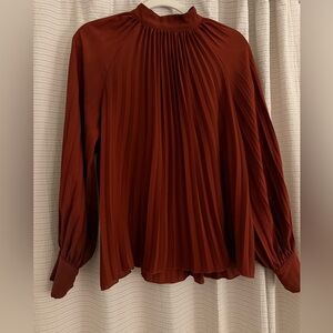 Adiva Terracotta Pleated Top